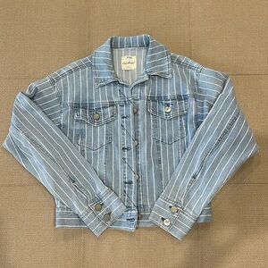 Unpublished XS Jean Jacket Light Blue / White Pinstripes NWOT